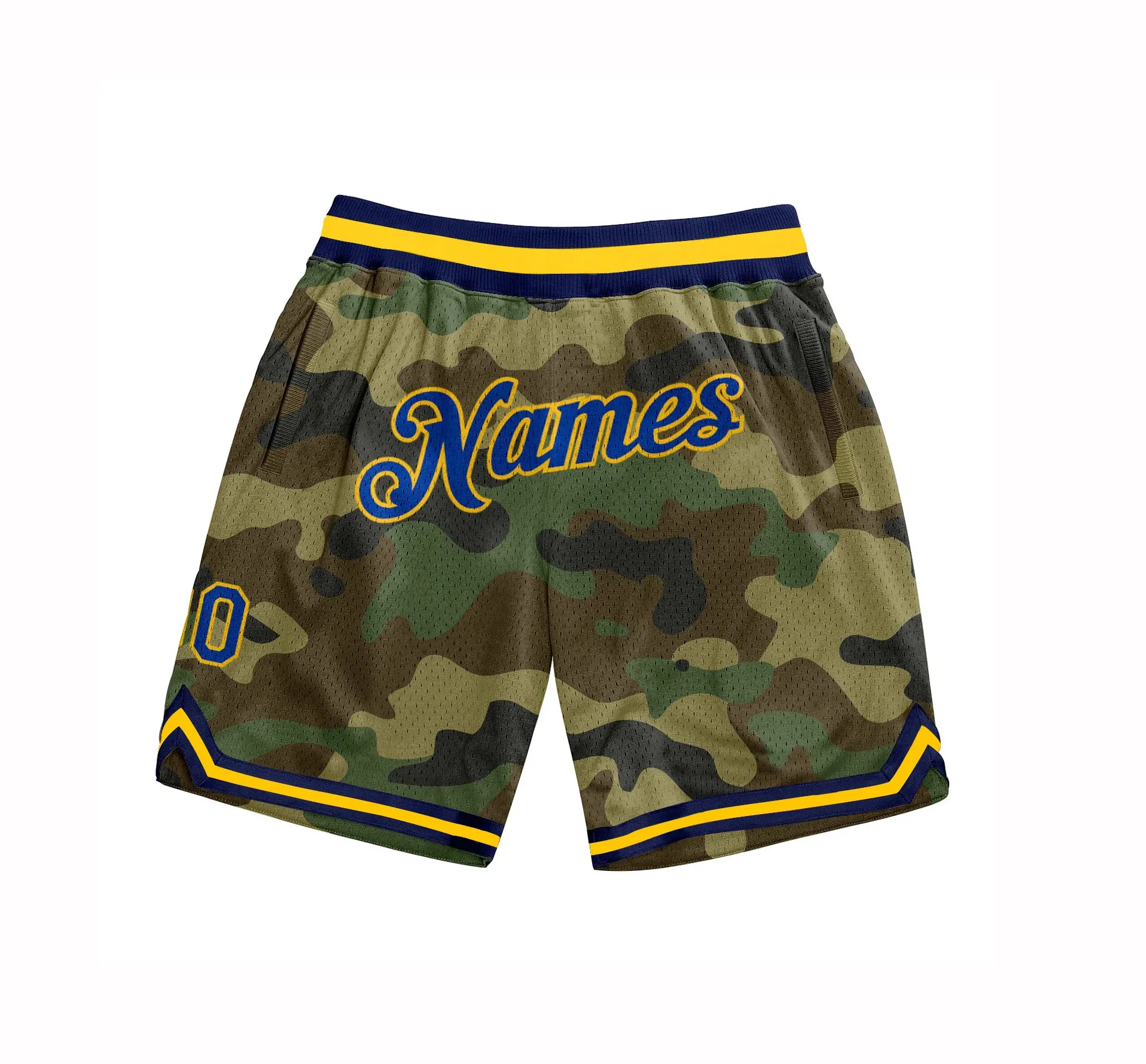 Custom Camo Royal-Gold Authentic Salute To Service Basketball Shorts