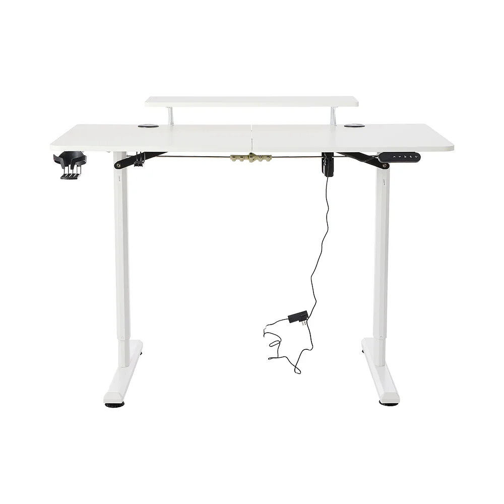 Modern White Electric Height-Adjustable Standing Desk Stepless Computer Desk for Office & Home Use