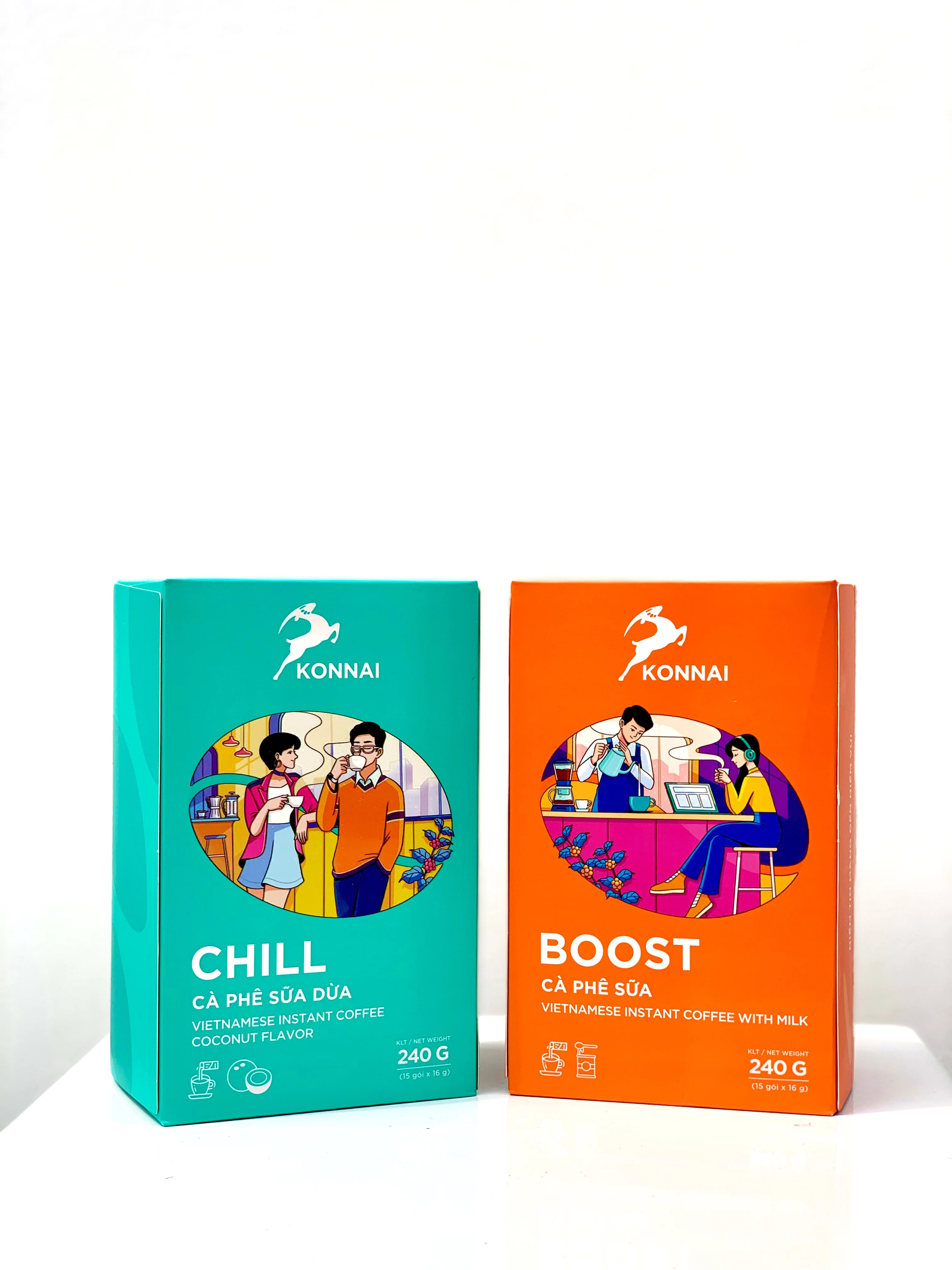 DETECH KONNAI Вьетнам 3 в 1 смесь растворимого кофе 15 палочек x 16 г