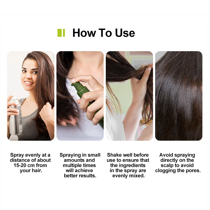 Private label quick dry volume hair style spray hair styling products holding spray for hair