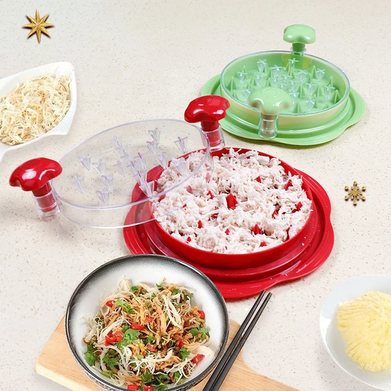 Christmas Professional Easy-clean Manual Chicken Meat breast shredder Knife Tool Twist With Clear Lid 2024 Home Use Gadget