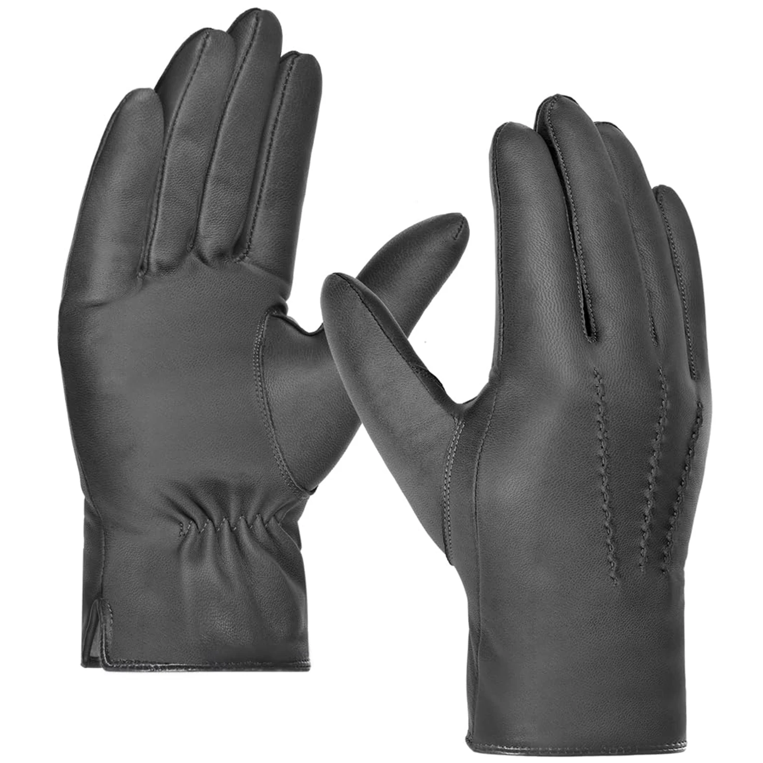 Men Luxury Fashion Full Finger Customized Design Large Size Well Fitted Warm Winter Leather Gloves From Pakistan