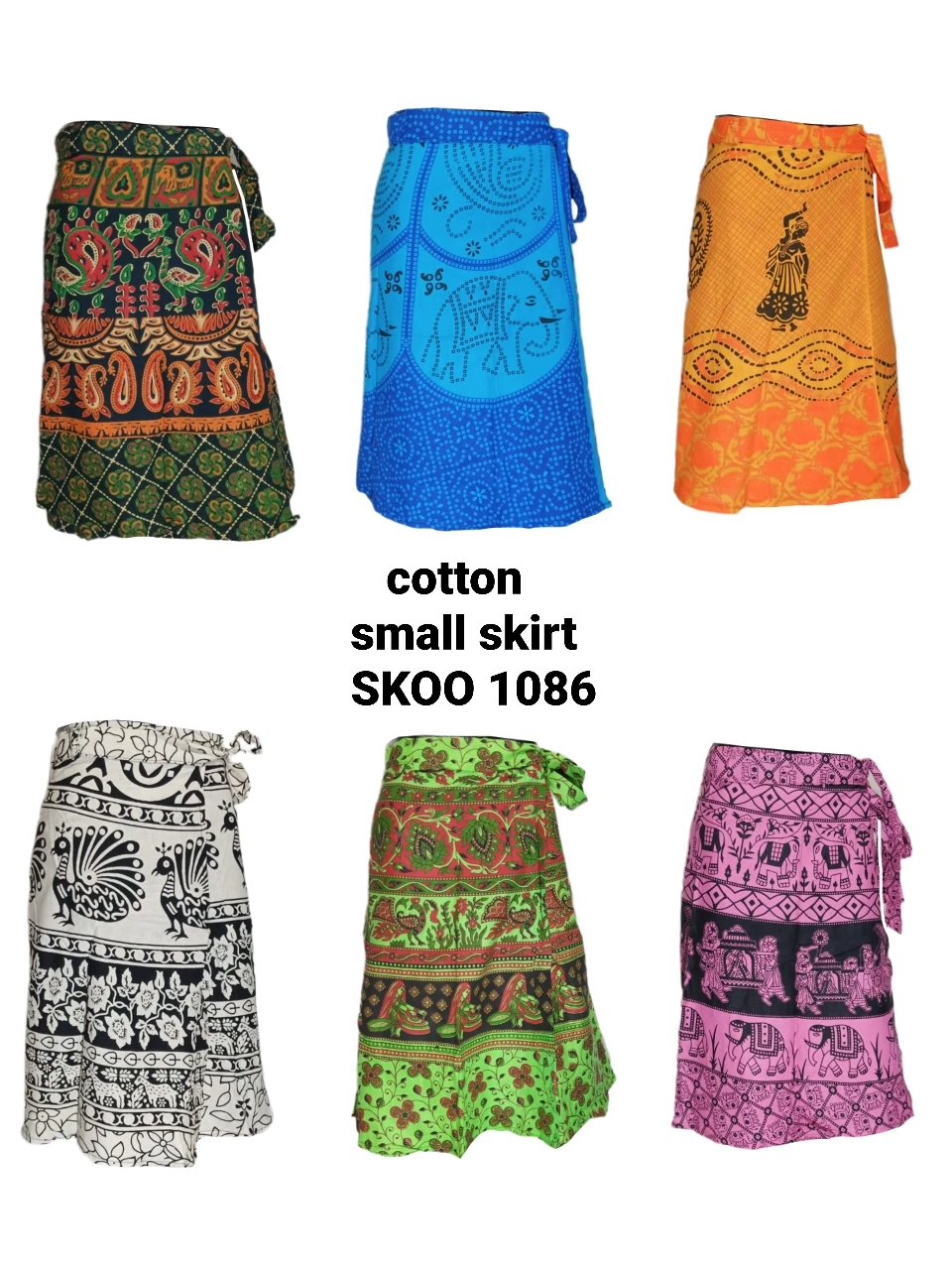 Ethnic Cotton Floral Print Elastic Waist Bow Knot Tie Small Skirt Women Cotton Beach Skirts BOHO Saias Bohemian Clothing