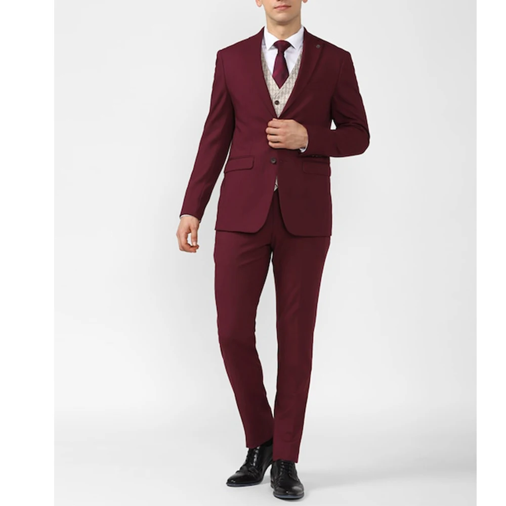 New Style  High Quality Formal Suite Men Fashionable Casual Suit 3 Piece Suit Designs Temperament Pent Coat