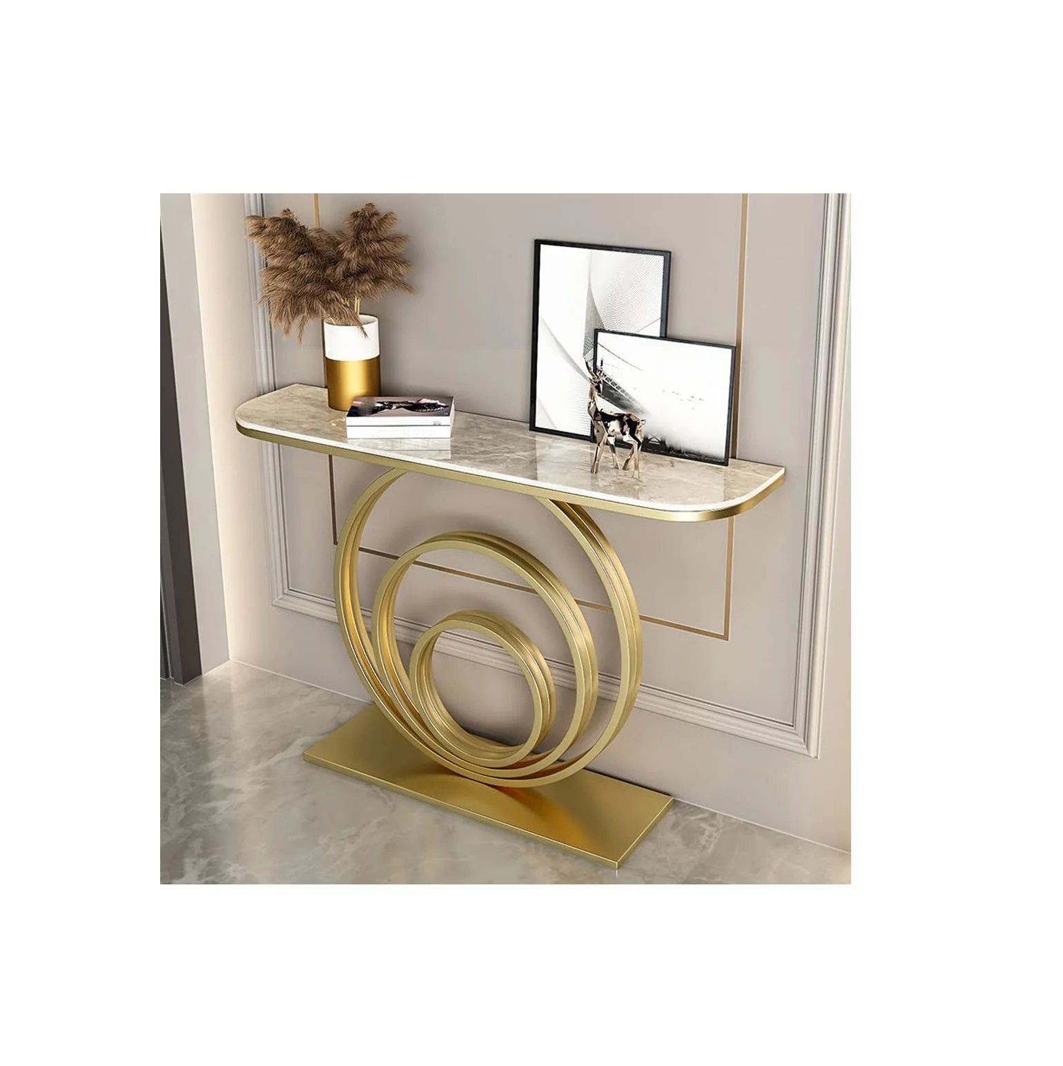 Hot Selling Modern New Look aluminium leaf design Table Round Black/Gold Metal Top Sofa Side Table for home decorations