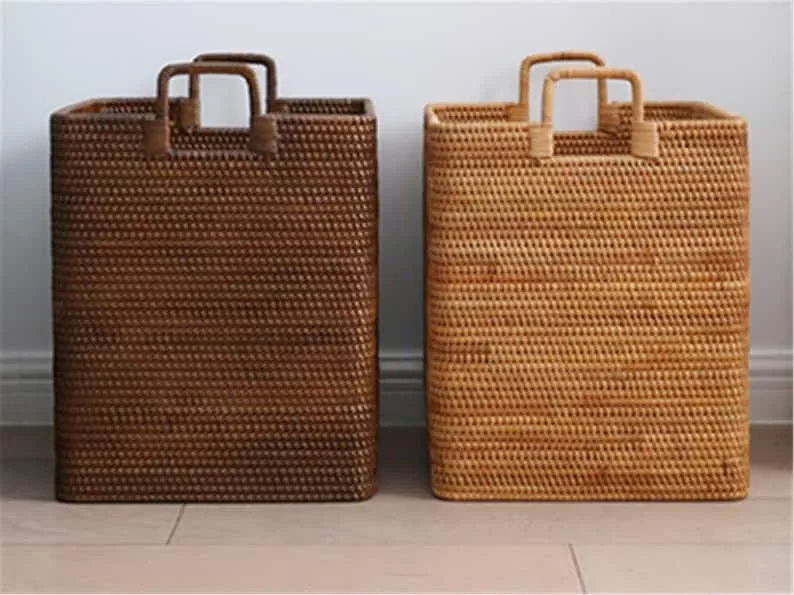 Basket Homme Design Multi Usage Wholesale Price Kid Laundry Custom Rattan Weave Square Storage Basket Made in Vietnam AGENAS