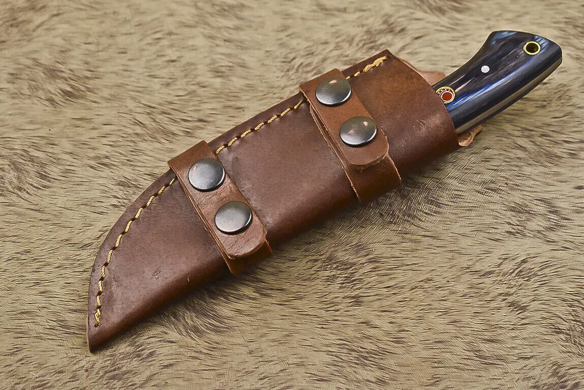 Handmade Damascus Blade Knife Fixed Blade knife  Hunting knife With leather sheath Best For Fishing