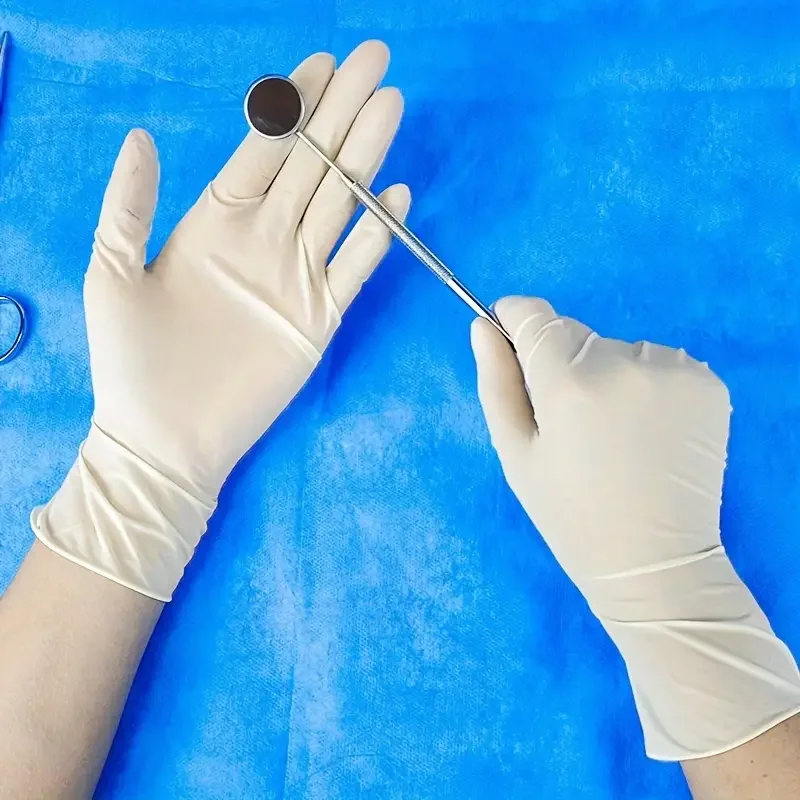 Disposable Beauty Care Exam Latex Gloves, Powder Free Latex Gloves Are Textured