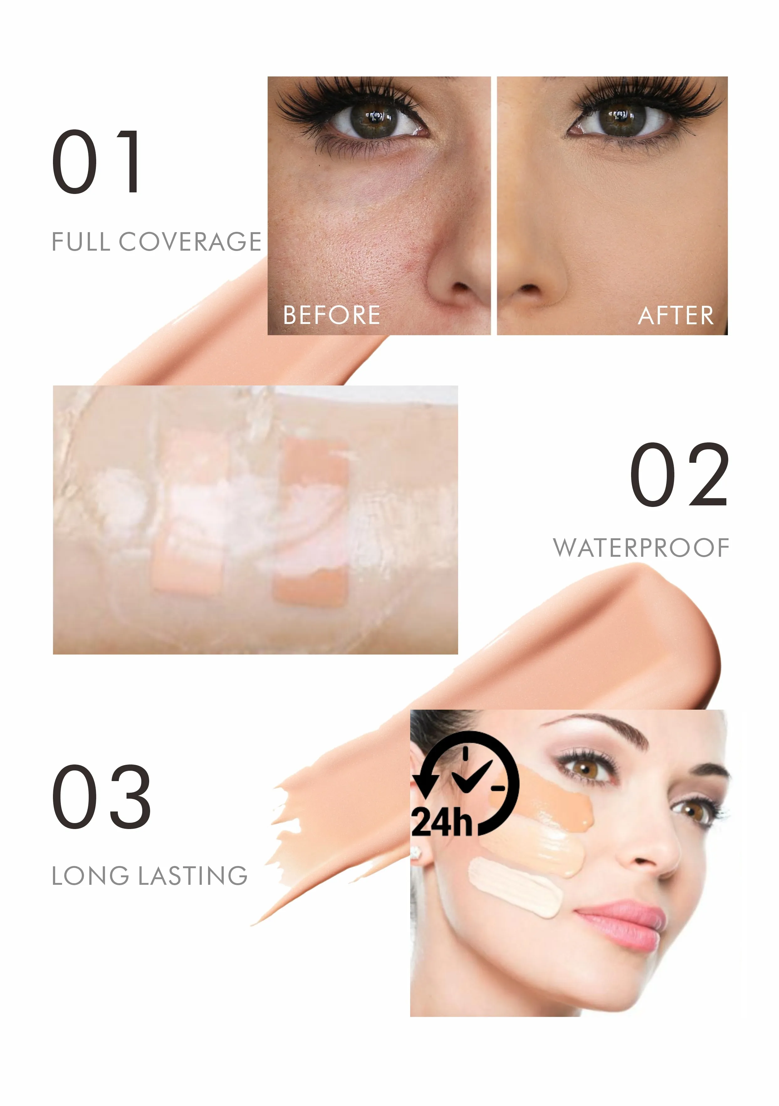 Vegan Full Coverage Liquid Foundation Natural Finish Private Label Cruelty Free Makeup Vendor