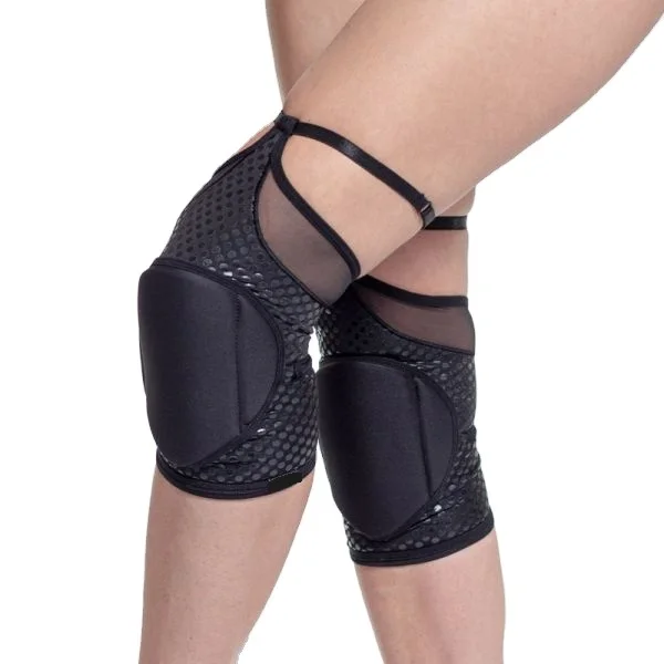 Protection Spandex Universal Adjustable Comfortable Pole Dance Knee Pads for Women available with customized design and logo