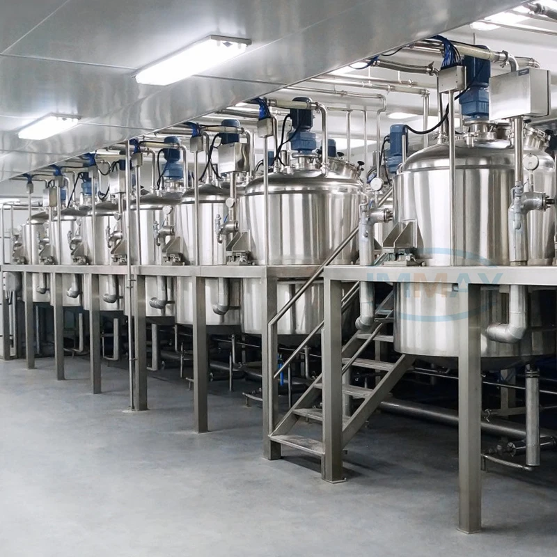 Hot sale industrial stainless steel 500L 1000L 2000L liquid cream tea juice syrup shampoo heating mixing tank mixer machine