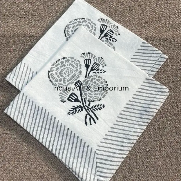 Beautiful Handmade Cotton Napkins Wholesale Hand Block Printed Cotton Napkins Colorful Hand Block Napkins