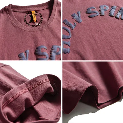 Wholesale Price Best Quality men custom Design 3d puff foam print contrast stitch t shirt For Sale