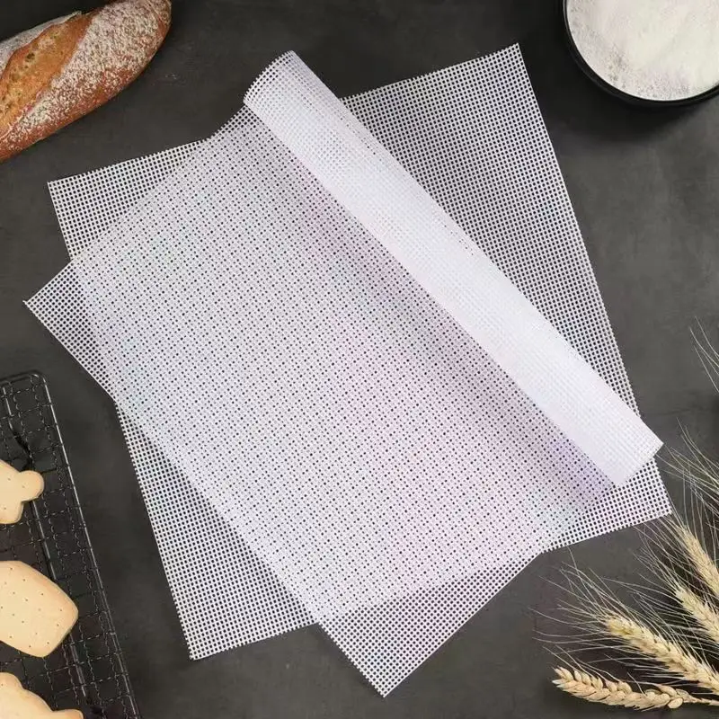 Non Stick Round Silicone Steamer Liners Mesh Mat Rectangle Reusable Sheet Dehydrator Tray Liners for Fruits Meat Baking Pastry