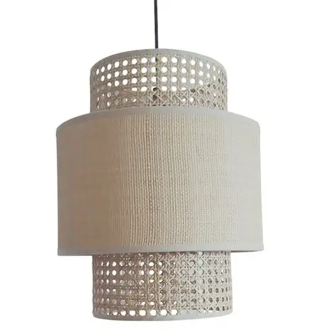 Handwoven Rattan And Bamboo Lampshade Featuring A Timeless Look And Warm Lighting Ideal For Creating A Relaxing Ambiance