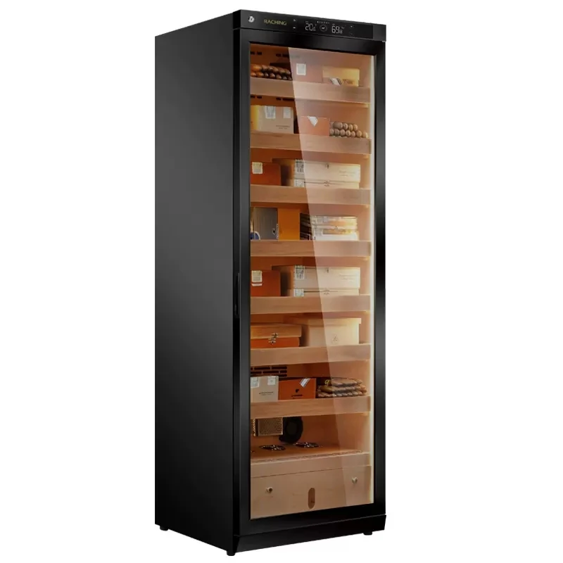 RACHING Factory Direct Competitive Electronic Compressor Cigar Cabinet Humidor C380A with Cedar Wood Shelves