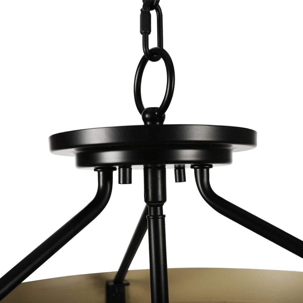 Farmhouse Wood Drum Cage Pendant Light Antique 3-Light Hanging Chandelier Fixture For Living Dining Room Kitchen