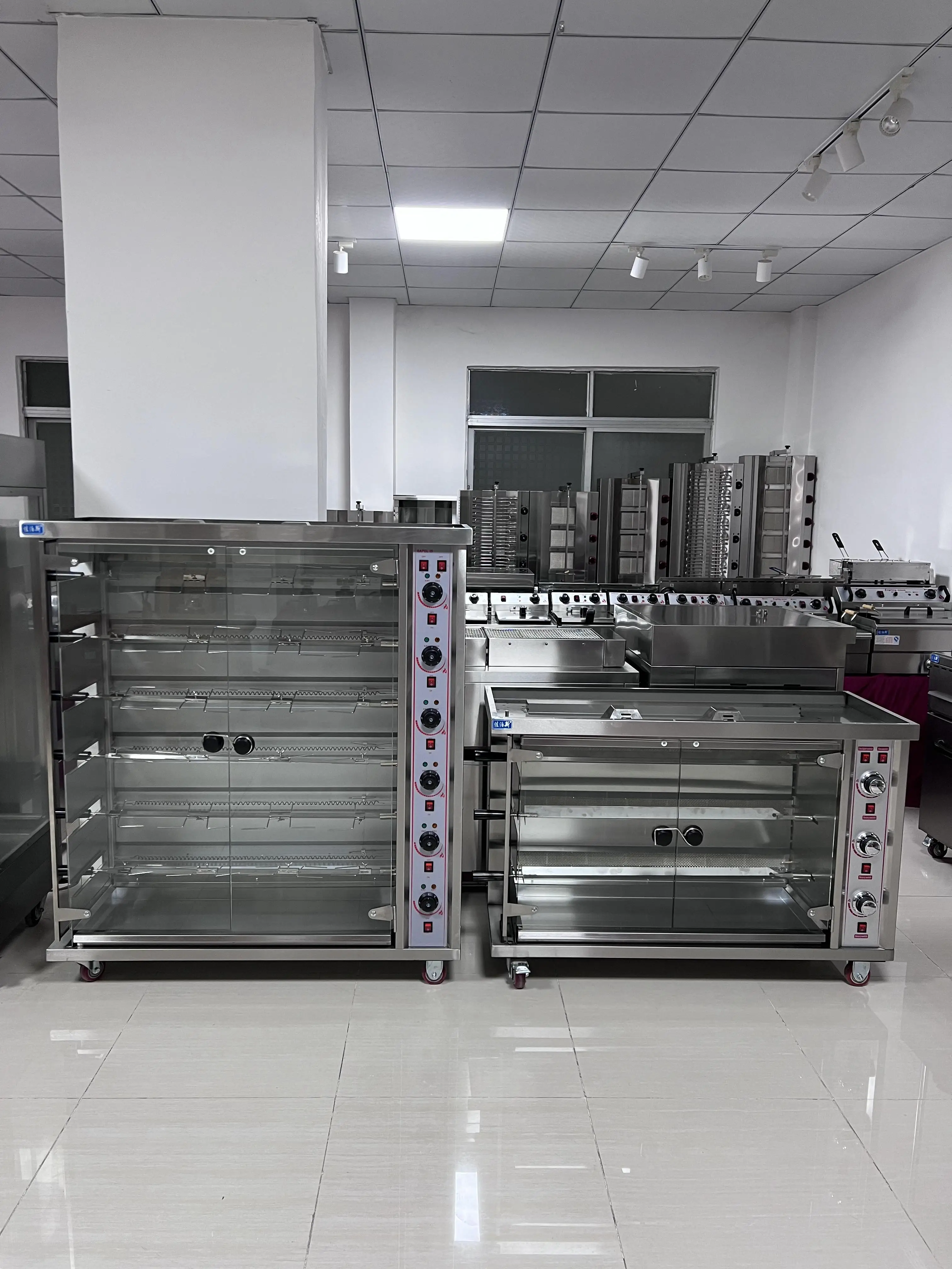 9.3KW Chicken Rotisserie Machine Professional Stainless Steel Electric Rotating Chicken Oven Double Layers Grill Oven for Sale