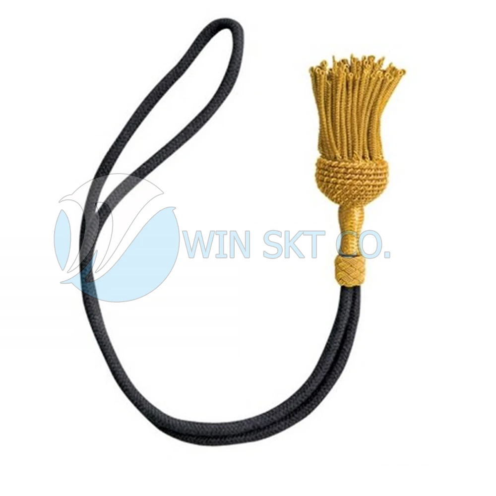 Latest Design Knots For Sword In Black Color With Golden Knots Air Force Swords Knots With Customized Design