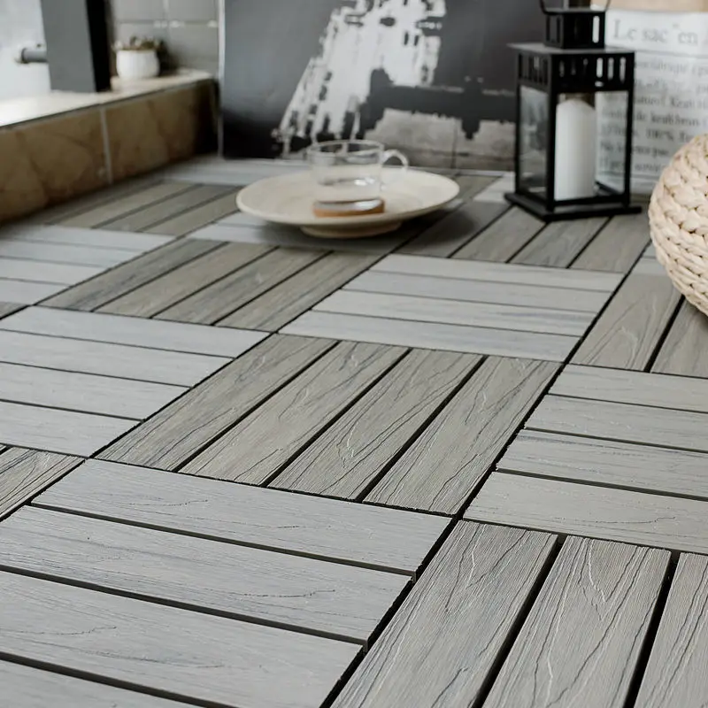 Diy Deck Tiles Wpc Outdoor Flooring cheap price chocolate and reddish brown hollow decking 300 x 300 Wood Plastic Decking