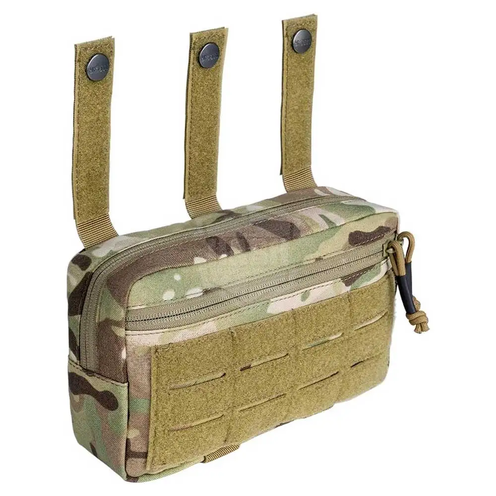 Abdominal Drop Pouch Dual-Purpose Carrying Kit EDC Bag with MOLLE Hook and Loop Panels use for Vest