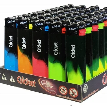 Fast Delivery Plastic Cricket Gas Lighter Disposable Cricket Lighter with custom logo Refillable lighter