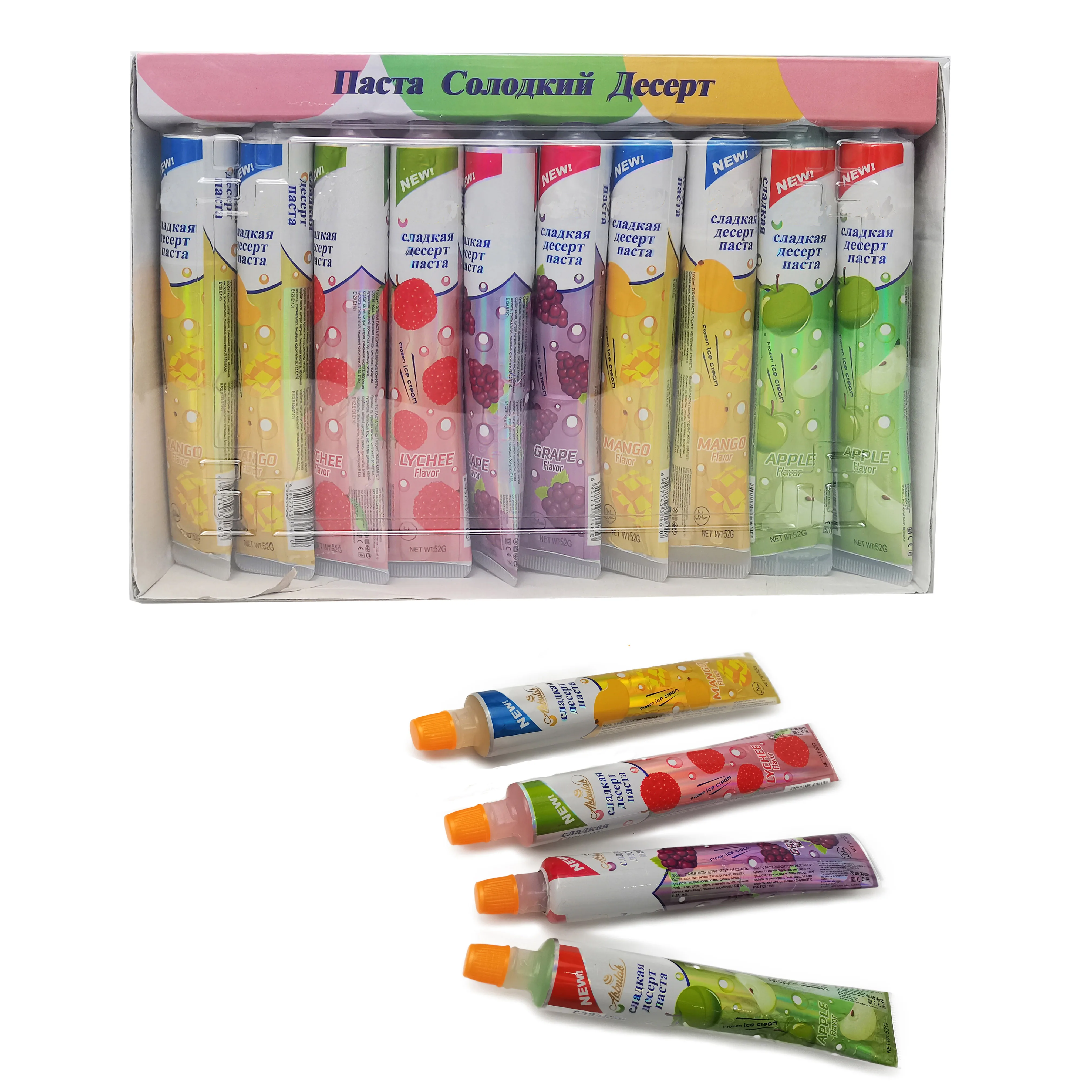 New Item Toothpaste Styling Jelly 55g Liquid Jelly Sweet Candy Gelatina Snack Food Juicy Gels Sweets Halal Jellies Candy