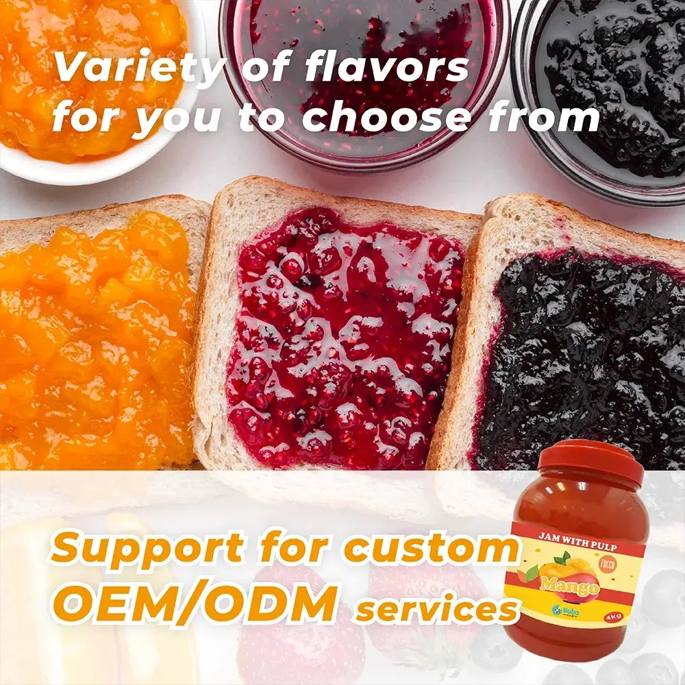Factory direct Smooth Jam with Pulp-Strawberry perfect to go with Baguette Slices