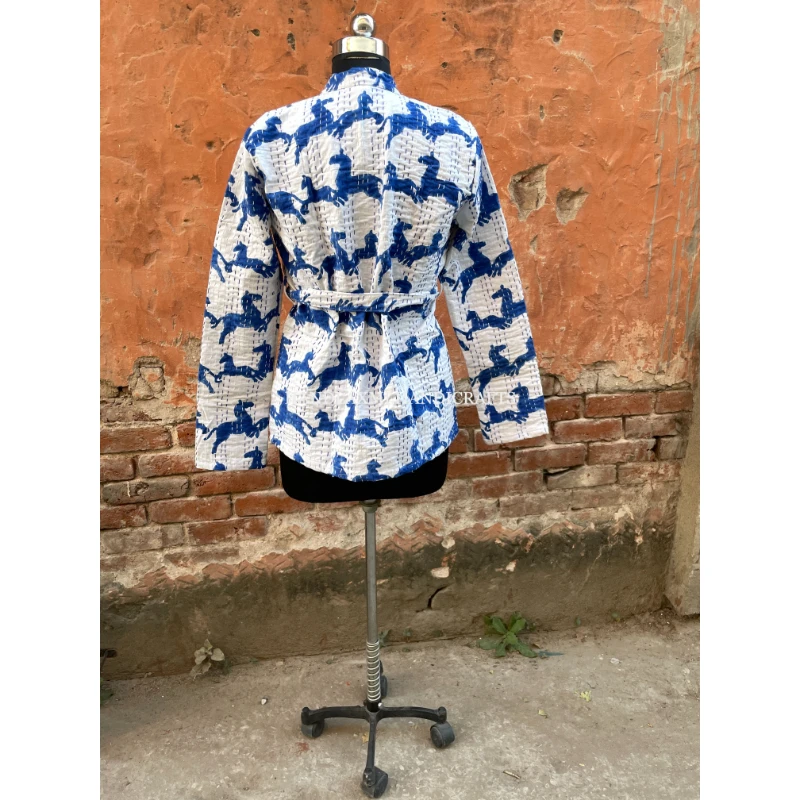 Newest Style Lady Jean Jacket Long Sleeve Indian Cotton Jacket Women Clothing Black Quantity Custom Coat Cotton Blue OEM Pockets