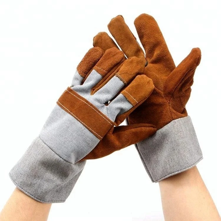 Short Cow Split Cheap Leather Hand Gloves for Construction Work High Quality Working Gloves