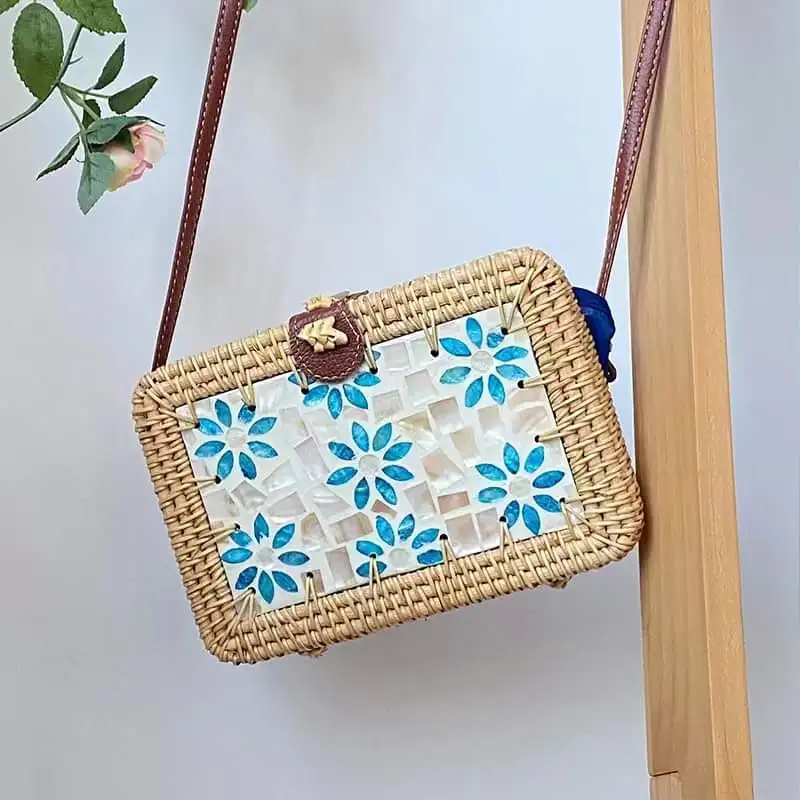 Rattan Handle Bag handbags for women bags Customized Printed Hot Sell CheapRattan Webbing Cane from Vietnam Manufacturer