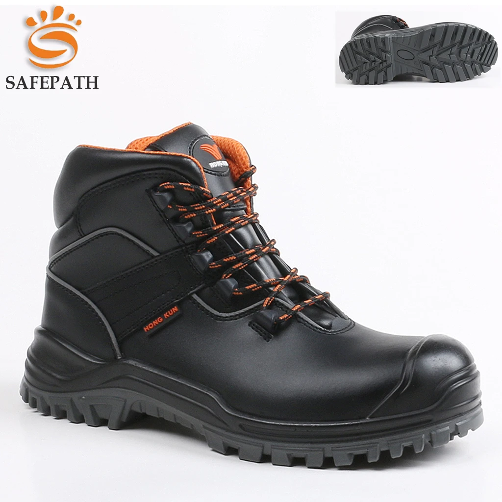 Breathable Industrial Protective Work Boots Slip Resistant Steel Toe man safety shoes