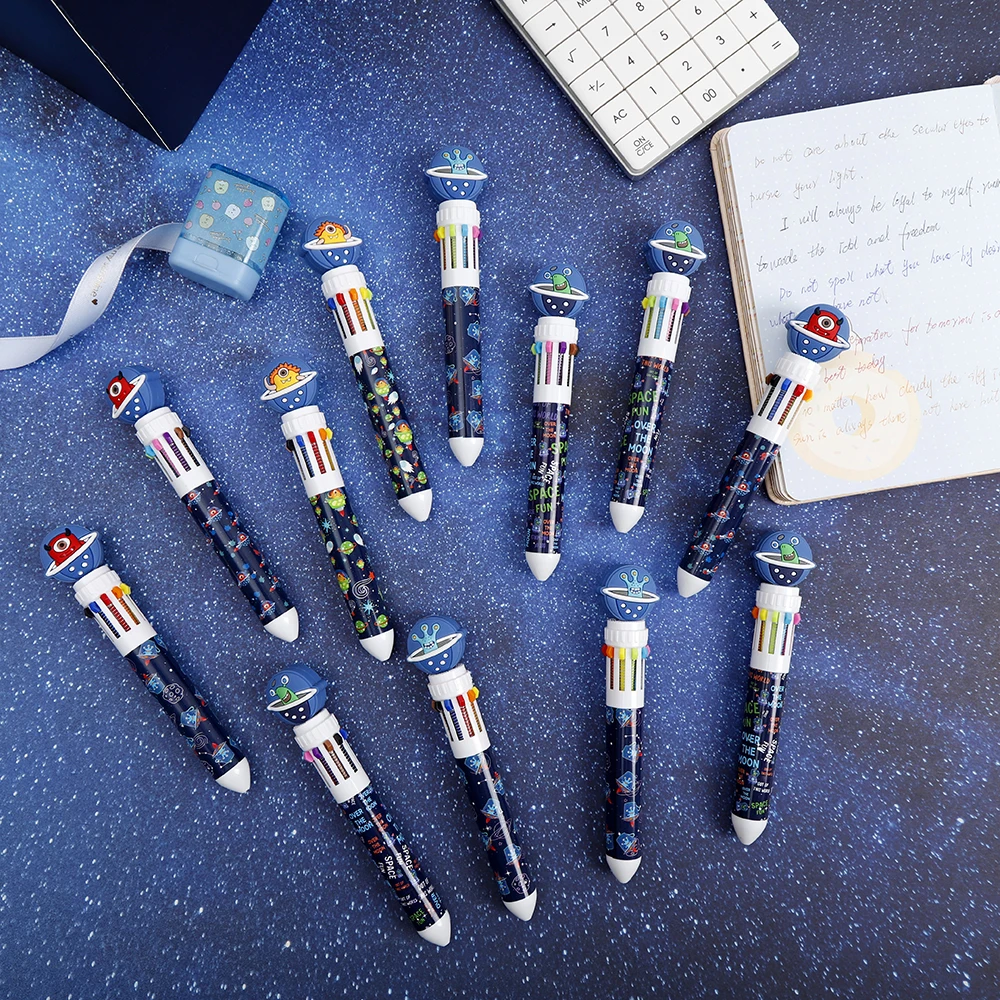 High Quality Wholesale  10 colors ballpoint pens kawaii funny ballpoint pens for kids