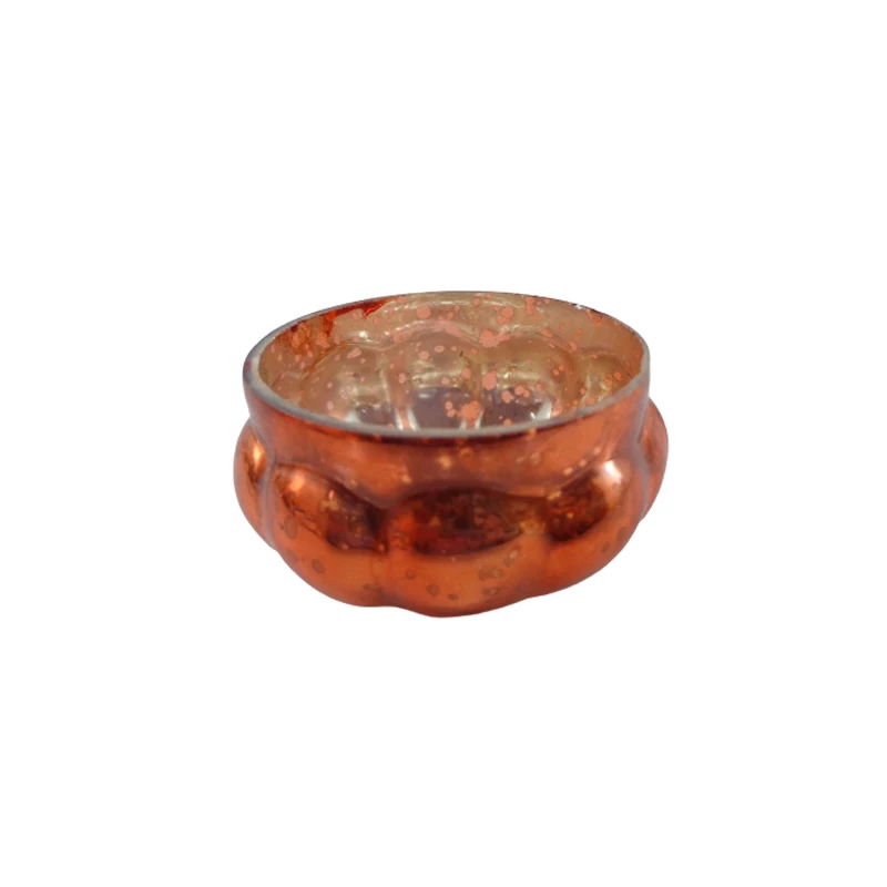 Home Accessories Glass Tea Light Votive Antique Yellow Color Candle Jar For Festival Decor Handmade in bulk