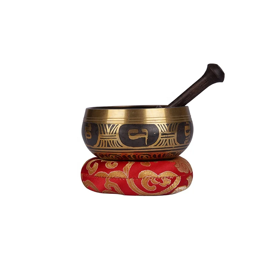 Buddha Yoga sound healing bowl handmade in Nepal 3.2 - 5.8 inches with custom packaging and Cushion set sound meditation Bowl