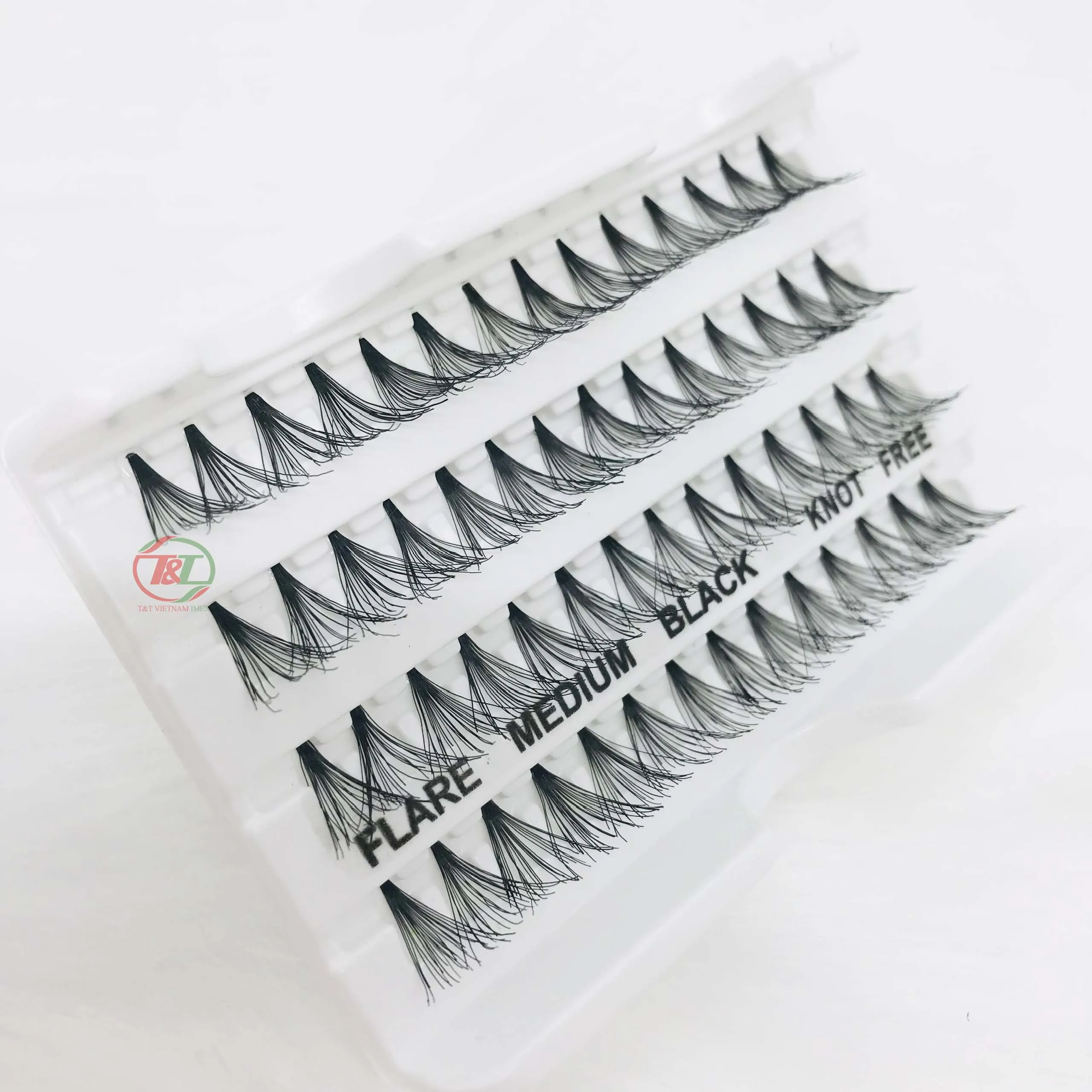 Vietnam supplies Good quality flare eyelash knot free mink silk individual false lashes cluster