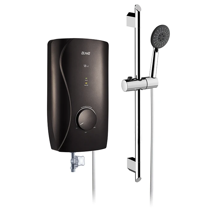 New CX9i Series Electric Tankless Water Heater Instant Household Access in White or Mocha with Rain Shower or Standard Set