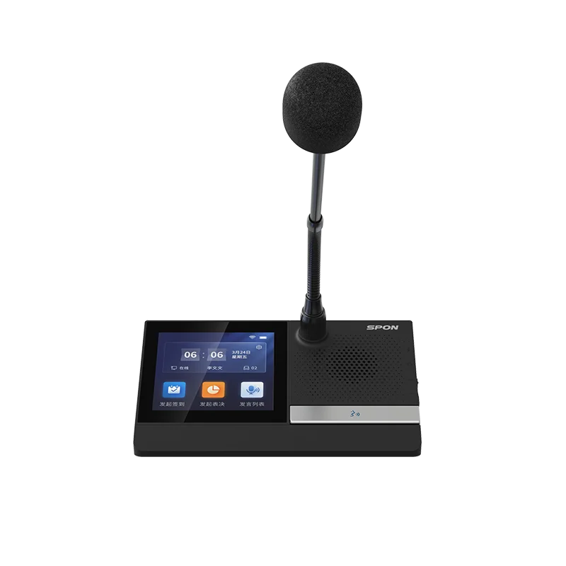 Hot sale Wireless Audiovisual Conference System Discussion Digital Conference Gooseneck voting speaking sign with speaker