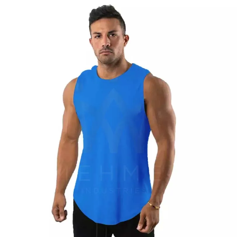 Custom Men Cotton White Seamless Fitness Bodybuilding Undershirt Training String Singlet Gym Tank Tops Vest for Men