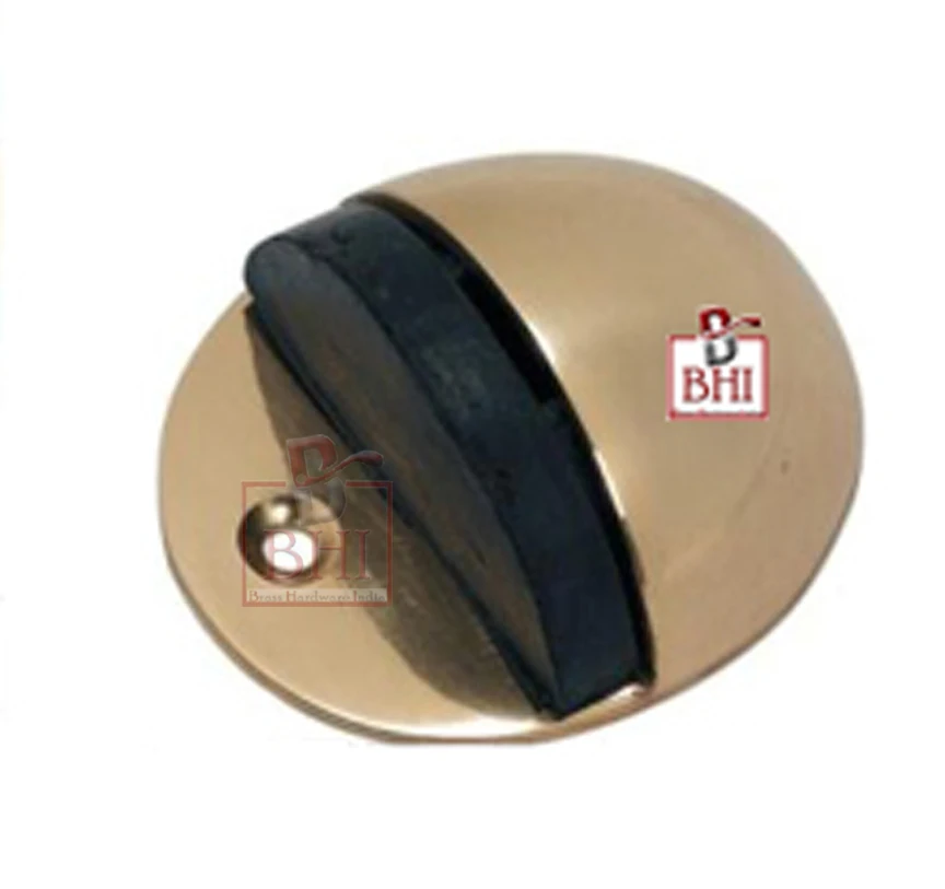 Brass Floor Mounted Oval Pedestal Door Stopper (50mm)