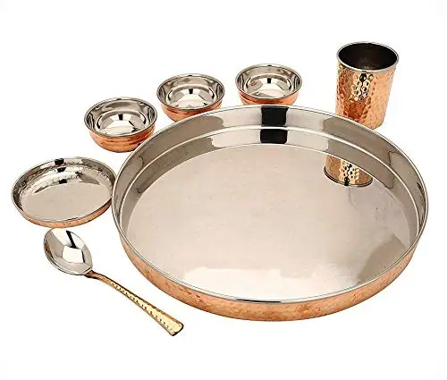 King international медный обеденный набор из 5 шт. 1 тарелка стекло ложка 2 миски Карри архитектурная/декоративная коррозионная стойкость