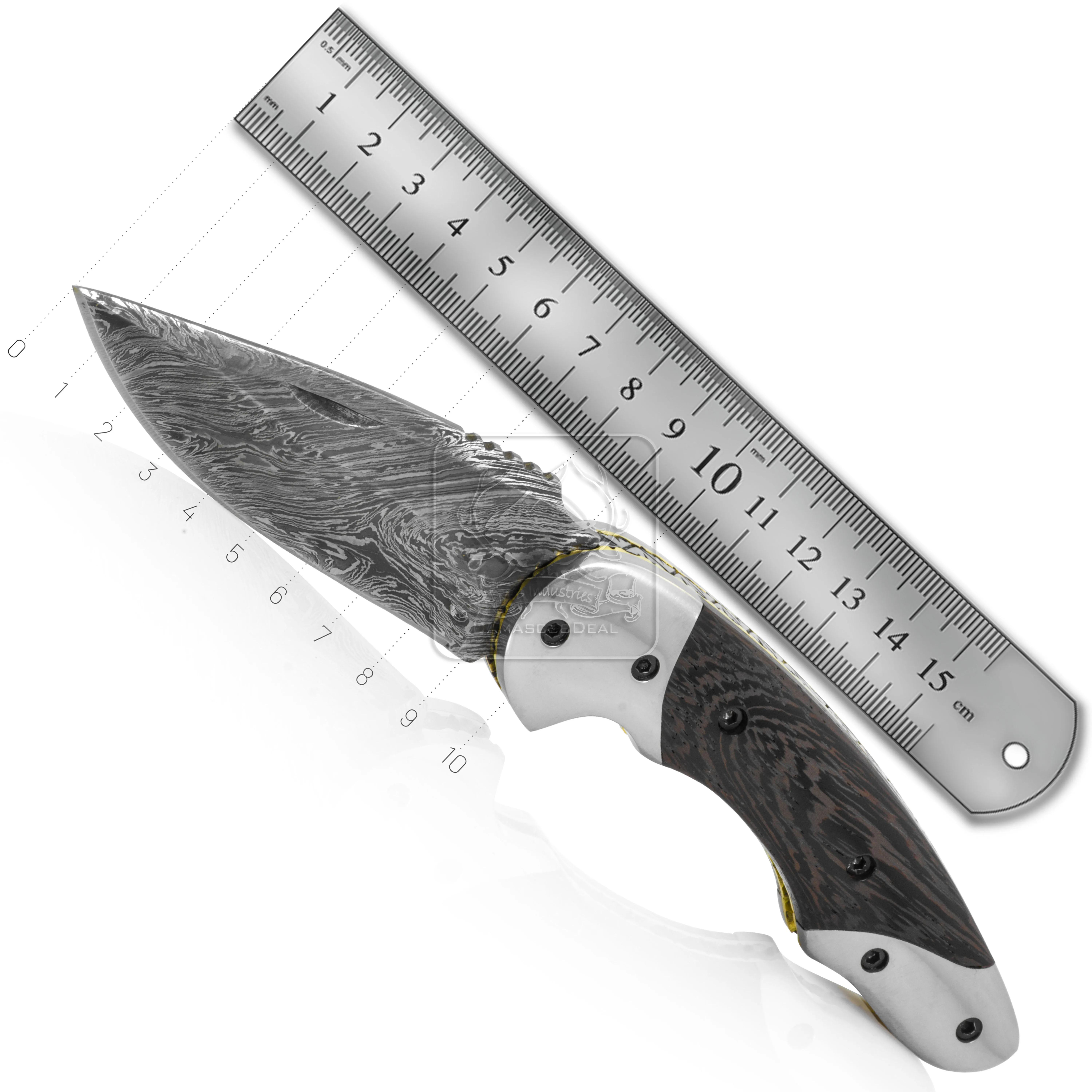 Damascus Steel Folding Knife DD-FK-703 Wenge Wood Pocket Knife Outdoor Survival Hunting Knife Multi Tool Bushcraft Camping