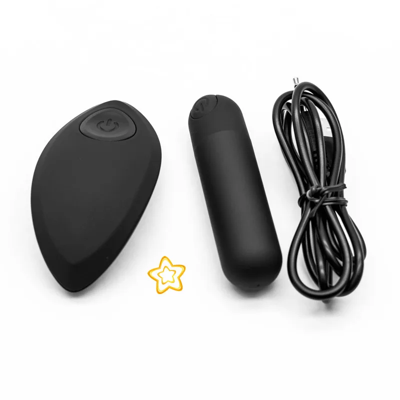 Wireless Remote Control USB Rechargeable Waterproof Mini Bullet Vibrator With Black Color