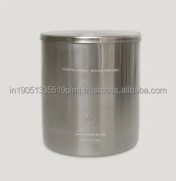 Available Round Candle Jar Stainless Steel Brushed With Nickel Candle Holders Or Candle jars With Lid For Christmas Decoration