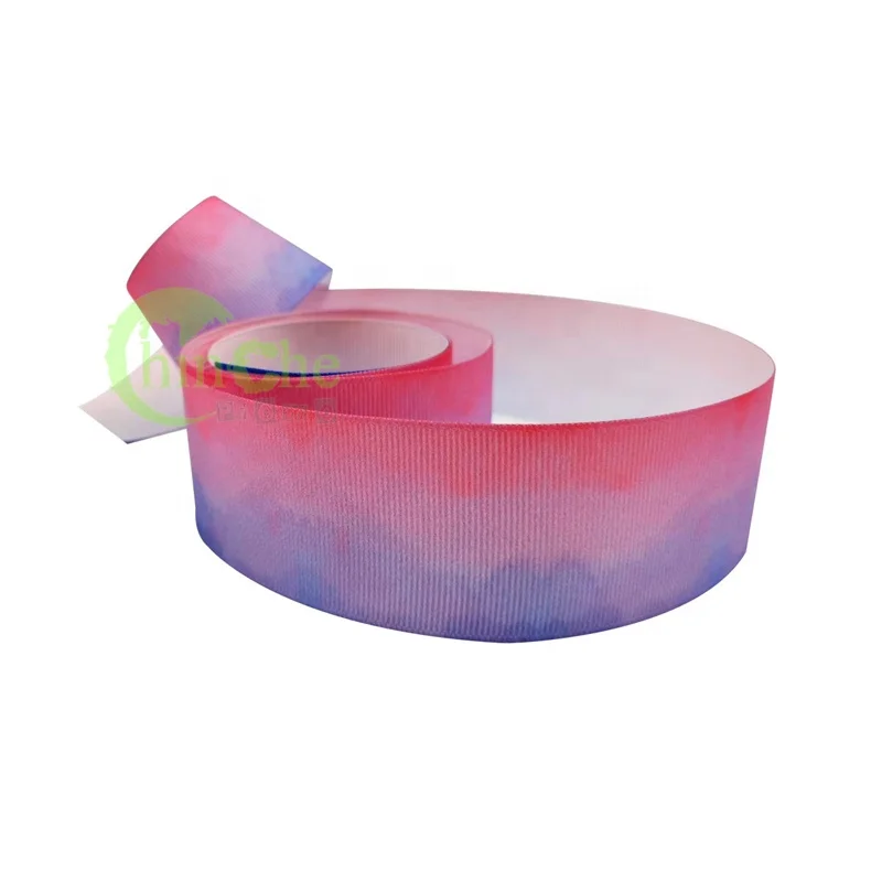 1.5 inch 2 inch 5mm Full Color Printed Wide Grosgrain Ribbon with Logo Custom