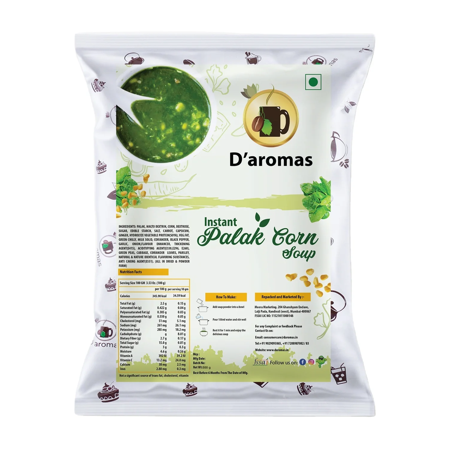 Моментальный кукурузный суп Palak