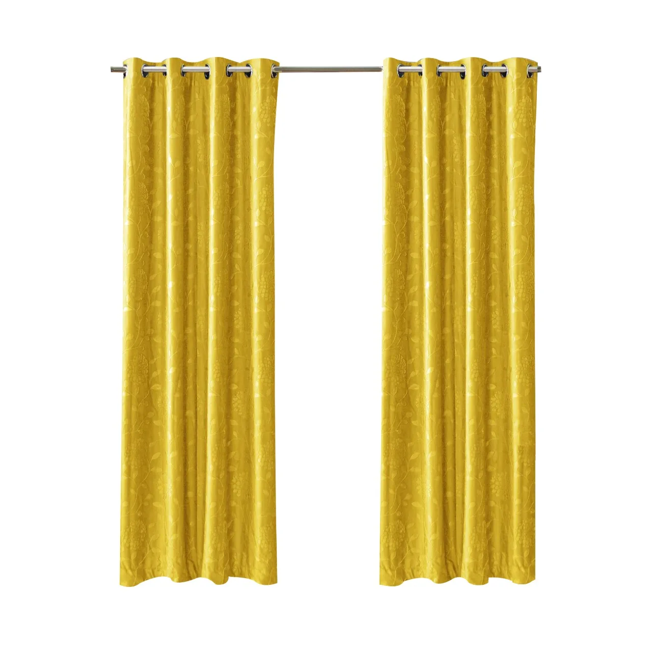 New design Floral Vine Embossed Velvet Curtains Mustard Luxury curtain Only Made out of lush velvet stitched curtain panel with