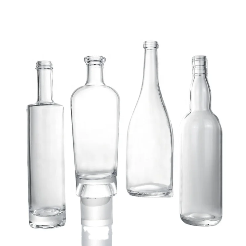 Manufacturers wholesale 750ml  empty bottles of spirits super flint glass bottles round shape glass bottles for whisky gin