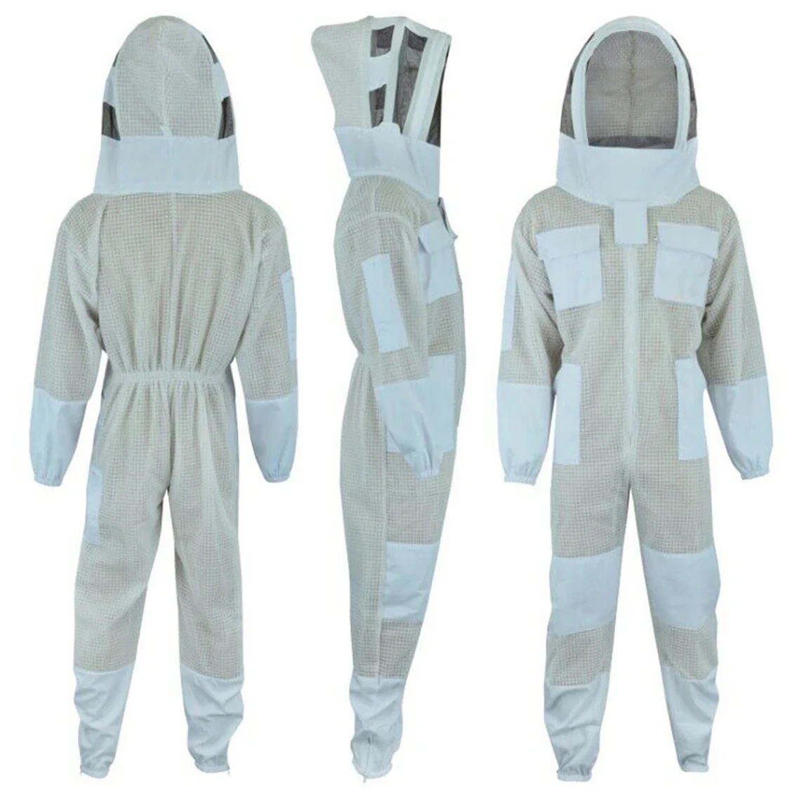 3 Layers Bee Keeping Suit Mesh Latex Cotton Materials For Maximum Ventilation & Protection Beekeeper Suit with Fancy Vail for Be