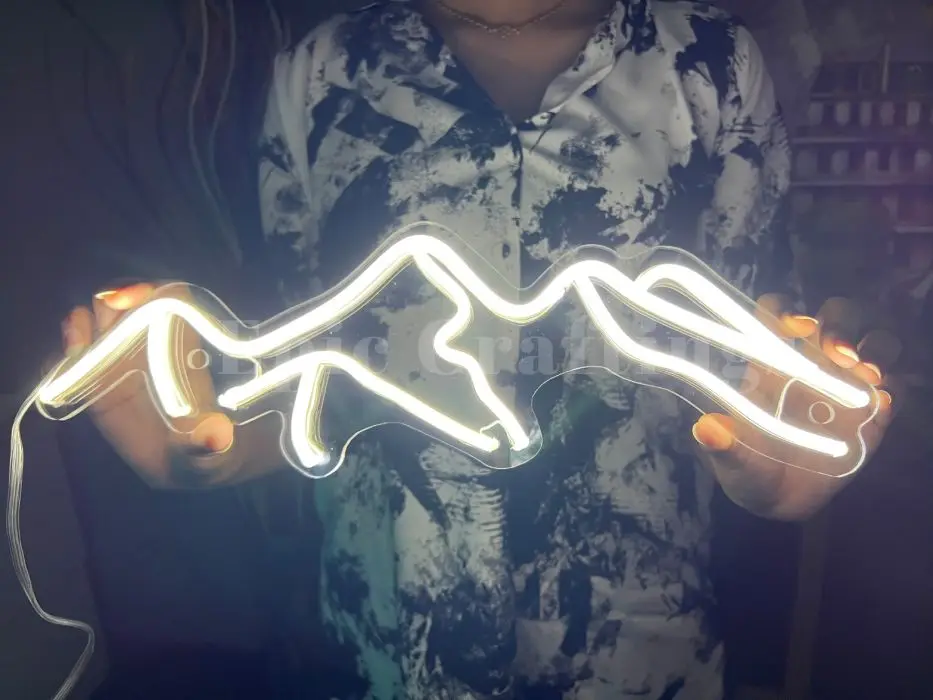 Mountain Neon Signs for event cafe bedroom indoor outdoor use with waterproof neon flex star light neon